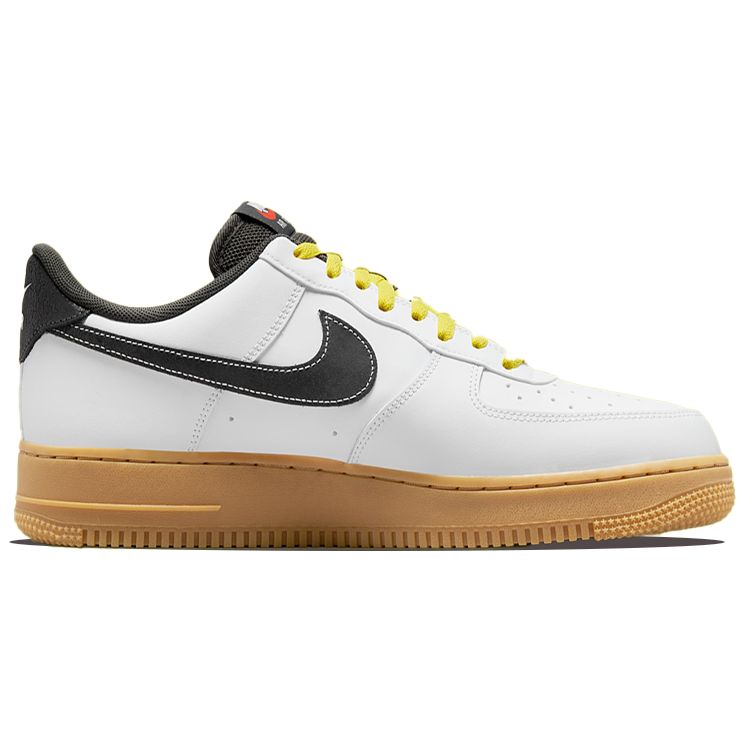 Nike Мужские кроссовки Air Force 1 LV8 Go The Extra Smile белые желто-Strike Gum-светло-коричневые DO5853-100