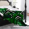 1pc Tropical Rainforest Plant & Black & White Geometric Print Blanket - High-Weight Flannel, Soft & Warm, Light Beige-Friendly