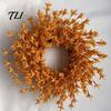 Artificial Fall Flower Wreath Fabric for Front Door, Autumn Harvest Floral Halloween Hanging Wreath, Thanksgiving Farmhouse Indoor Outdoor Porch Wall