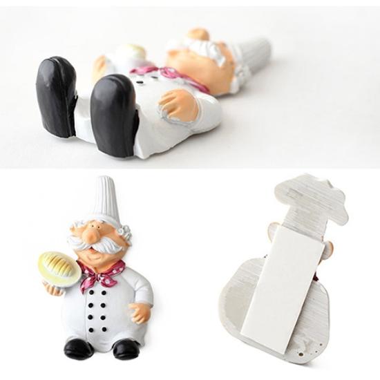 Creative Lovely Cartoon Chef Strong Storage Rack Hook Wall Decor Plug Holder