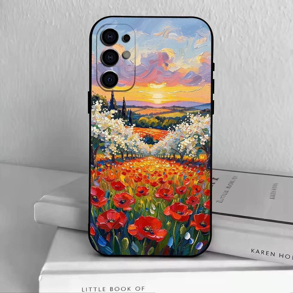 Чехол для телефона с картинами Ван Гога и Моне, масляная живопись, для Samsung S25, S24, S21, S22, S23, S30, Ultra, S20, Plus, Fe, Мягкий силиконовый черный чехол