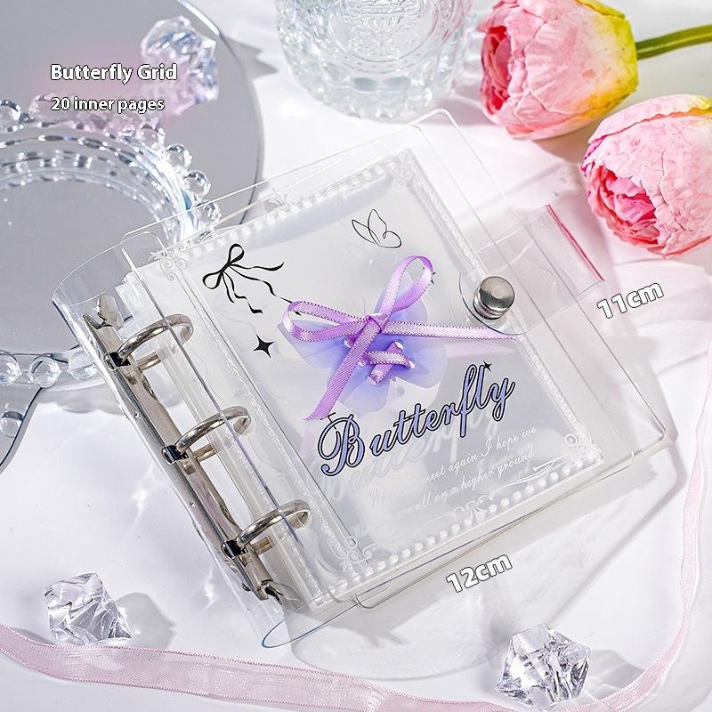 MIni Butterfly Photo Album Summer Dopamine Fresh Color Acrylic PHotocard Holder 3inch Mushroom Button Cards Collecter