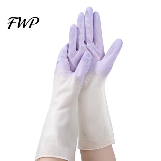 Durable Cleaning Gloves 1 Pair Household Waterproof Anti-Slip Protective Forearm Protection with Extended Cuffs Dishes Kitchen