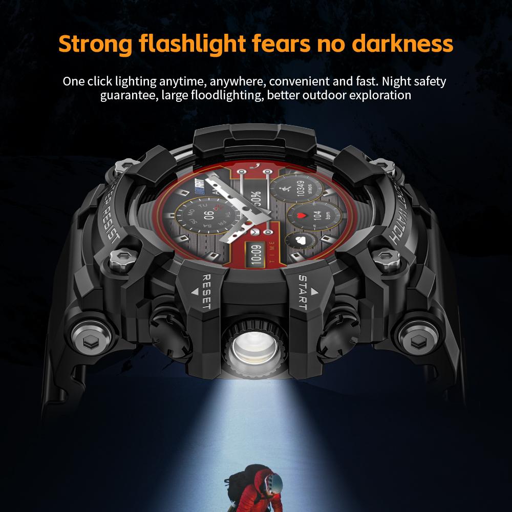 Смарт- часы LOKMAT ATTACK с экраном 1.28 дюйма, защитой от воды IP68, пульсометром и шагомером