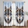 2 шт. штор с принтом волка   полиэстеровая ткань   машинная стирка   подходят для украшения спальни и гостиной