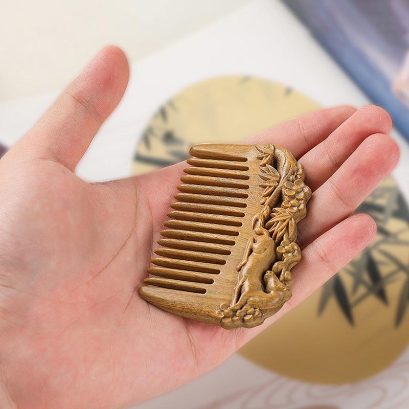 Natural Peach Wood Comb Healthy No-Static Massage Hair Wooden Comb Health Care
