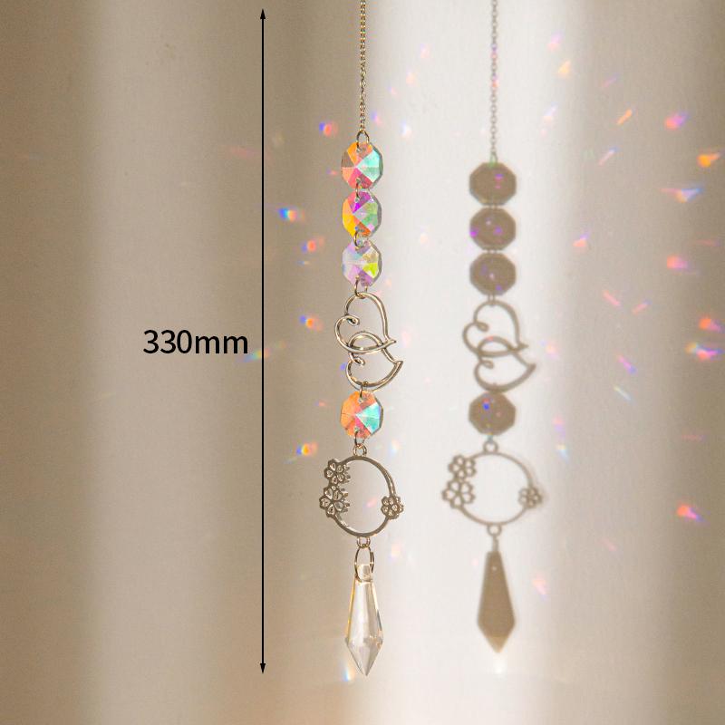 Crystal Suncatcher Crystal Wind Chimes Garden Rainbow Sun Catcher Garden Hanging Pendant Window Wind Music Home Garden Decor