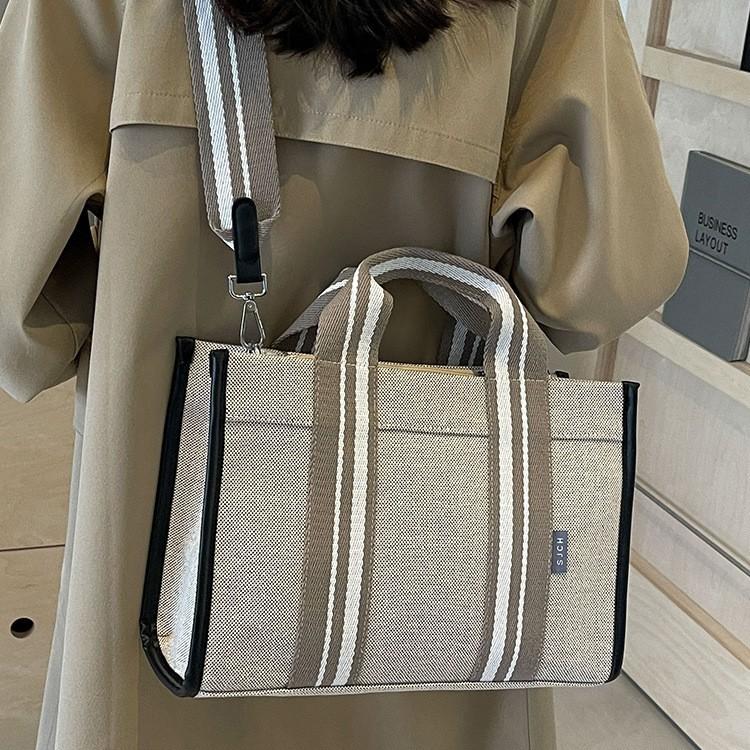 Canvas Bag Women's Tote Bag Large Capacity Autumn and Winter Messenger New Versatile Shoulder Bag Portable Commuter Bag