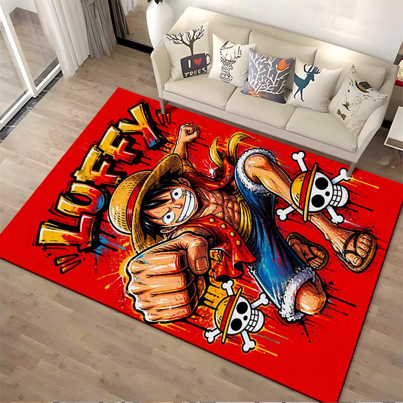 Нескользящий коврик с принтом Луффи из мультфильма One Piece, идеально подходит для диванов в гостиной и спальне