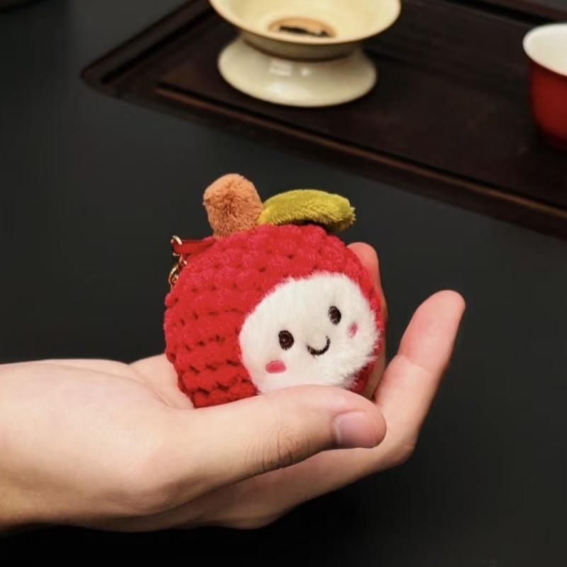 New Plush Lychee Key Chain Cute Fruit Plushies Keychain,Soft Stuffed Plush Keyring Toys for Kids’ Backpack, Purse