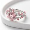 Elegant Flower Crystal Ring Light Luxury Finger Jewelry Sweet Rhinestone Ring  Girls