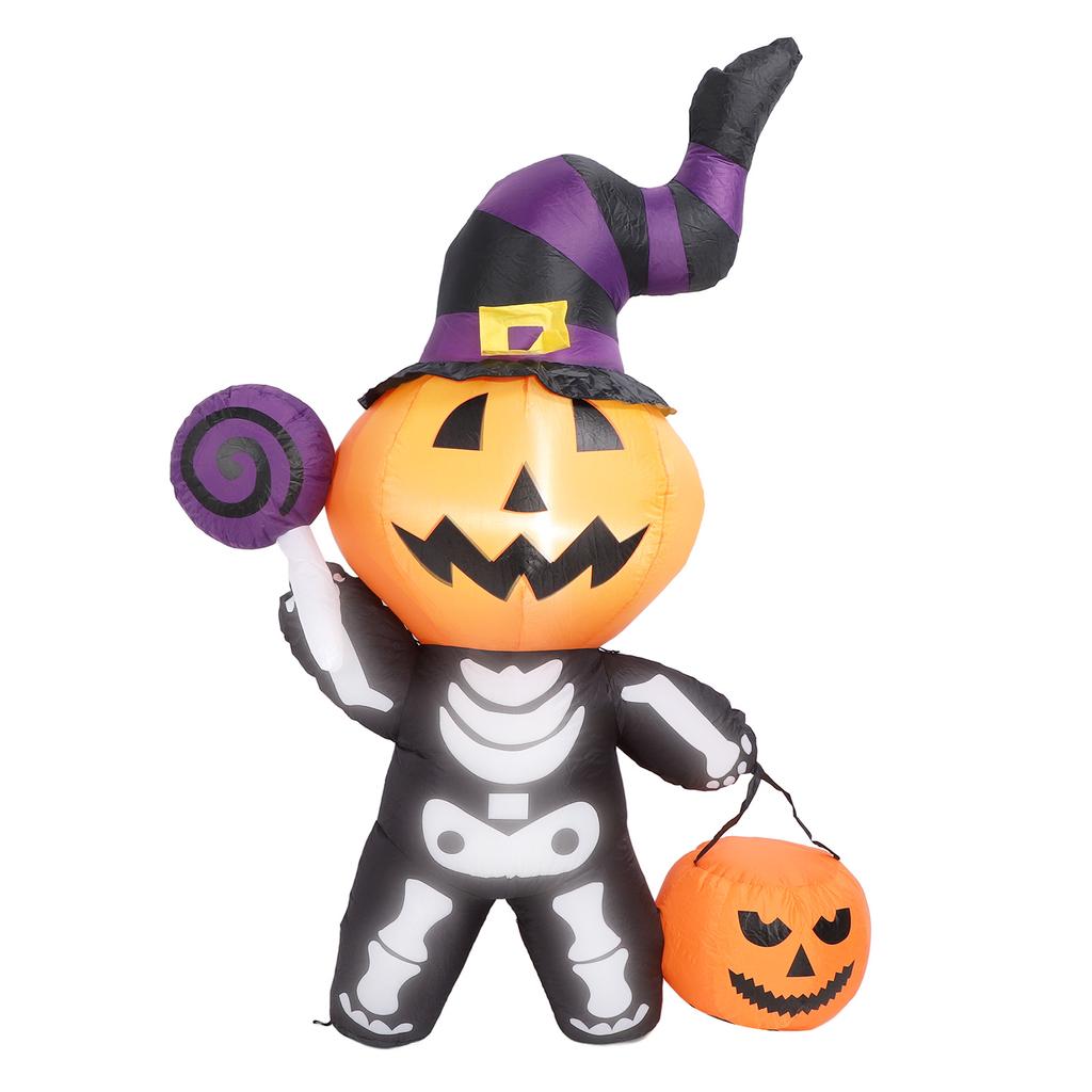 Надувное украшение в виде привидения со светодиодными огнями, водонепроницаемое, симпатичное, надувное украшение в виде скелета для двора