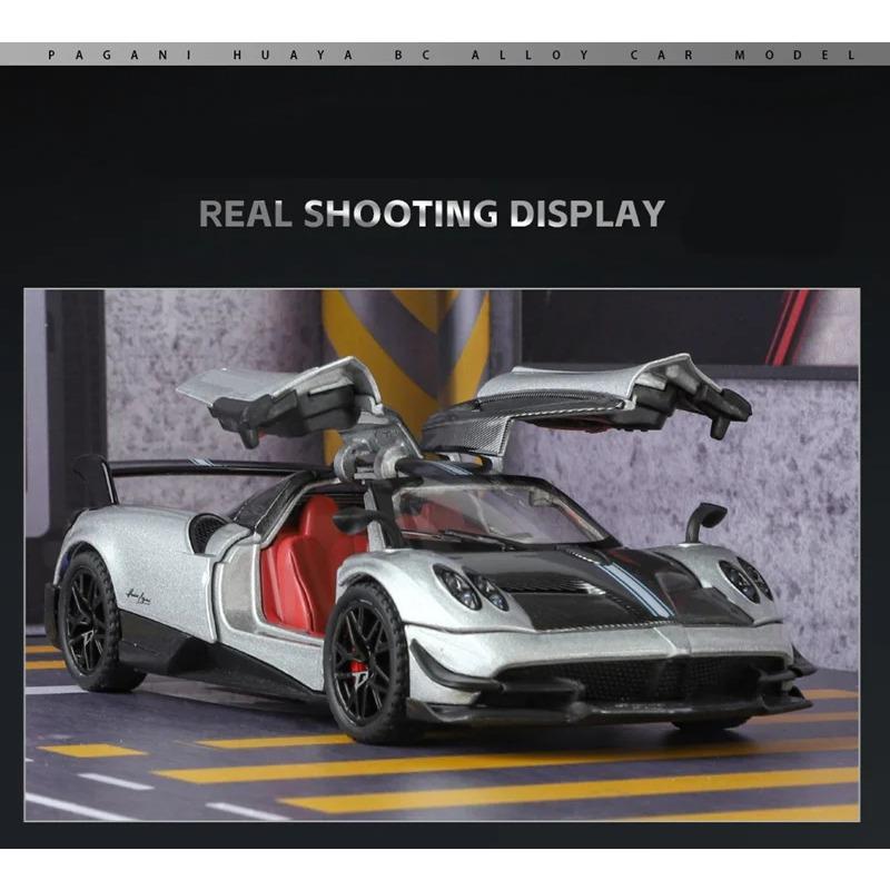 1/32 Pagani Huayra BC Alloy Sports Model Diecast Metal Racing Car Vehicles Model Simulation Sound Light Collection Kids Toy Gift