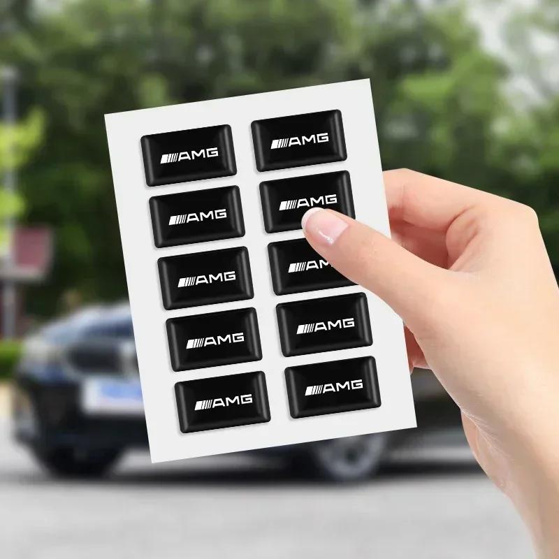 10Pcs Car Steering Wheel Sticker Badge Interior Decoration For Mercedes Benz A B C S Class AMG GLA CLA GLC W176 W221 W204 W205 BW0