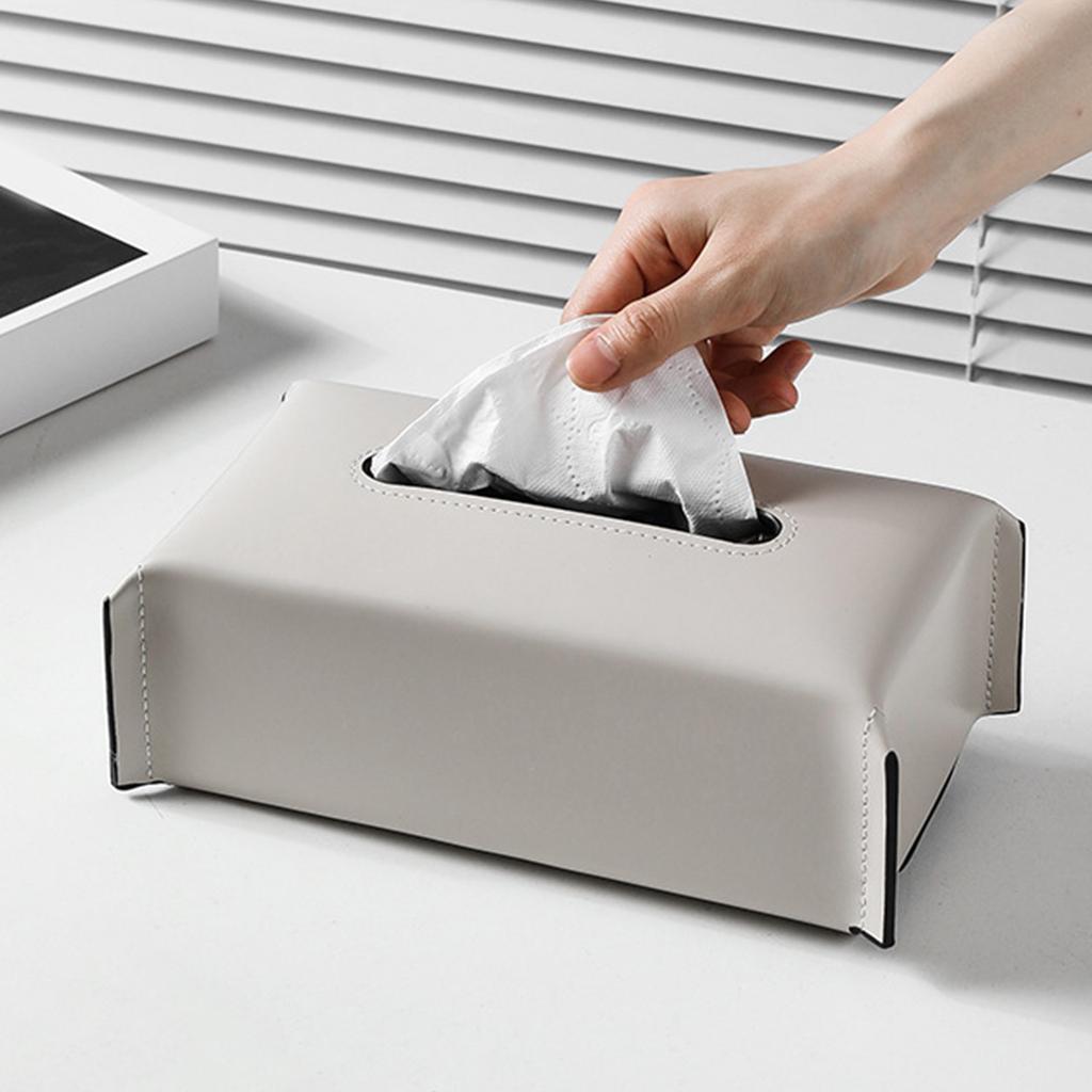 Коробка для салфеток из искусственной кожи, прямоугольный контейнер для бумажных полотенец, элегантный чехол для хранения салфеток, многоразовый диспенсер для салфеток
