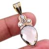 Natural Smoky Quartz 925 Solid Sterling Silver TwoTone Gift Pendant 1.75" H8S67