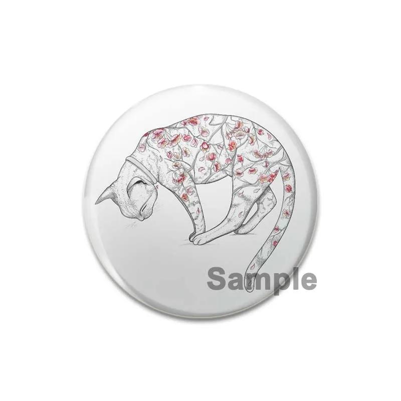 32/44/58 мм мультяшные животные значки на лацкан татуировка кошка эмаль булавка броши для рюкзака декоративные значки из сплава металла ювелирные изделия подарок