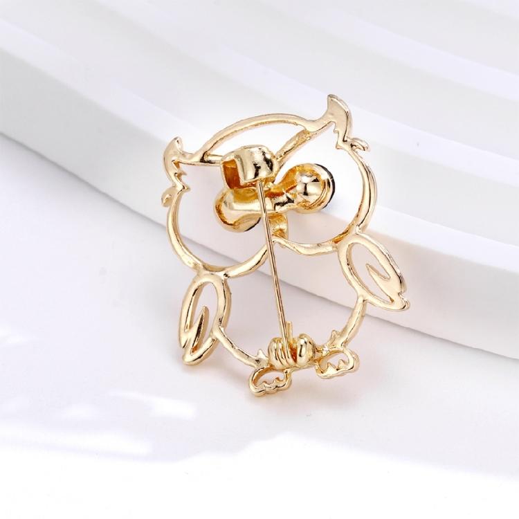 Креативная брошь-булавка в виде совы, цинковый сплав, аксессуар для груди, универсальный, двухцветный вариант, для украшения одежды, сумок, шляп