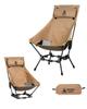 OneTigris Dragonhide Outdoor Chair High Back Camping Chair 2WAY Foldable Low Chair with Detachable Headrest Load Capacity 150kg Increased Stability