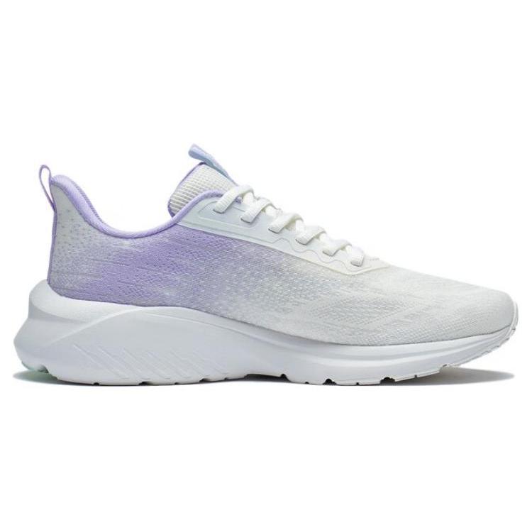 Li Ning YunQue Нескользящие Амортизирующие Износостойкие Низкие Беговые Кроссовки Женские Бело-Фиолетовые ARST026-2