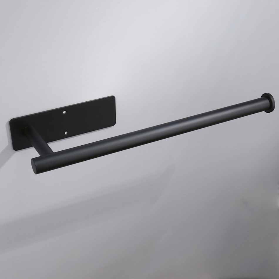 Держатель для туалетной бумаги розового золота, клей из нержавеющей стали 304 для ванной комнаты, кухонная вешалка для рулонов бумажных полотенец, длинная, подвесная, черная