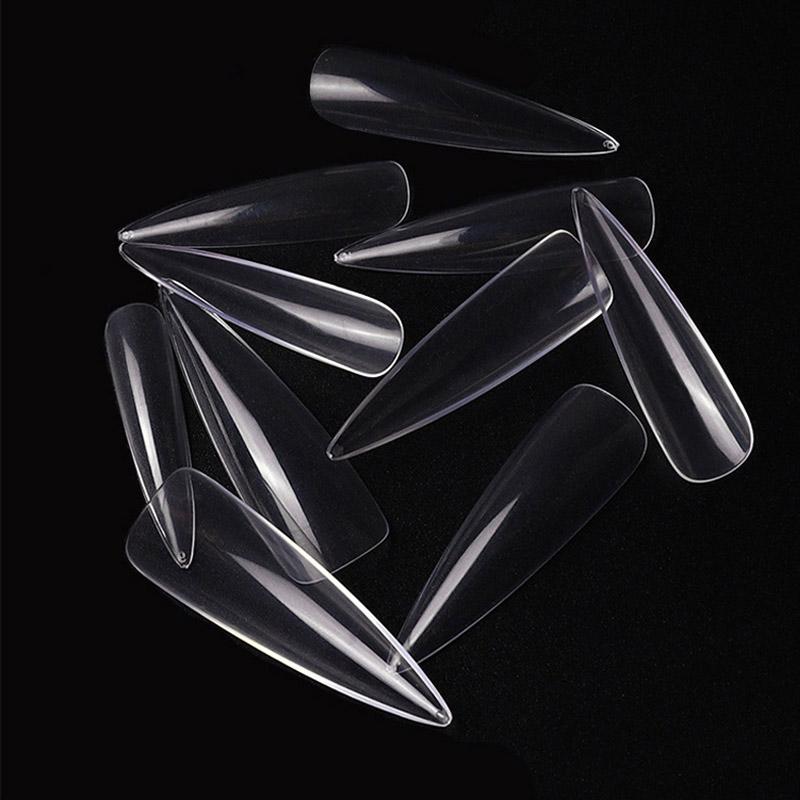 500 Pcs Boxed Transparent Coffin Fake Nails Natural Long Ballet Full Coverage Nail Tips Decorations Pressed On The Nails