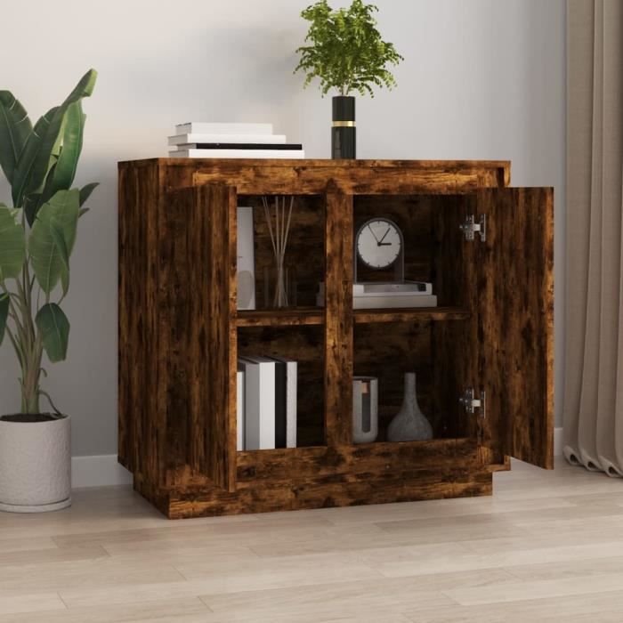 VidaXL Buffet Smoked Oak 80x34x75 Cm Engineered Wood 819889