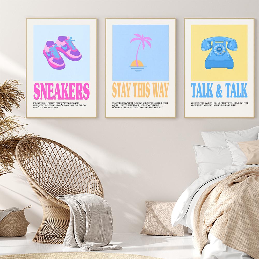 Fashion Color Poster Kpop Canvas Art Prints Painting Wall Picture For Living Boy Bedroom Room Modern Home Decoration Fans Gifts