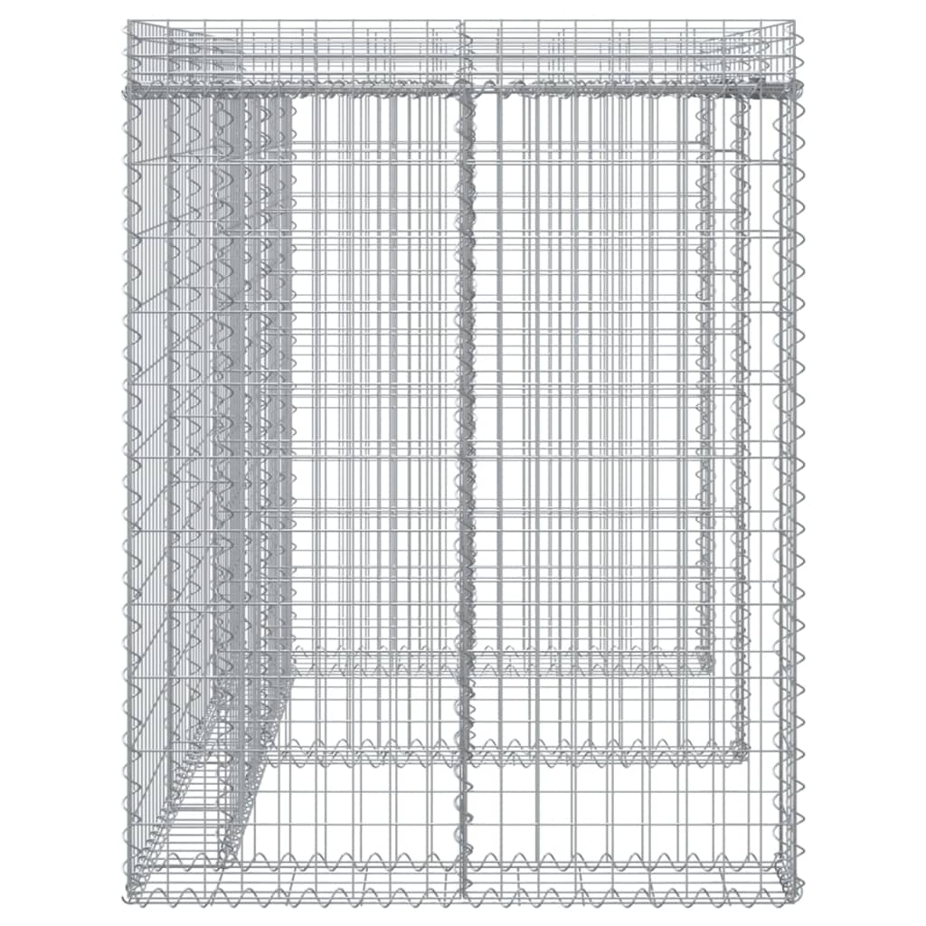 Gabion Waste Bin Enclosure 192 x 91 x 120 cm Galvanized Steel