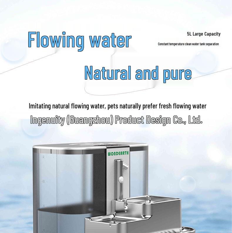 5L Flowing Water Pet Fountain with Separate Purified Water Tank