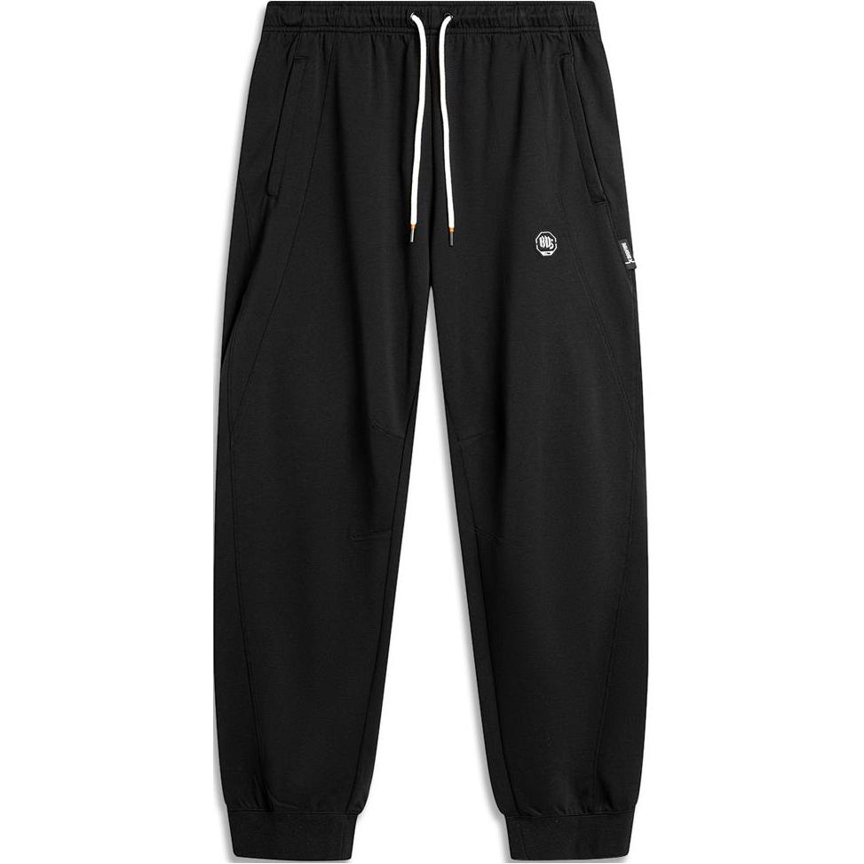 Баскетбольная серия Li Ning Bad Five однотонные трикотажные спортивные брюки с манжетами и завязками, мужские низы, черные AKLU469-3