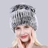 Hot Sale Russia Winter Quality Real Fur Hat Natural Warm Rex Rabbit Fur Cap Lady Warm Knitted Genuine Rex Rabbit Fur Hats