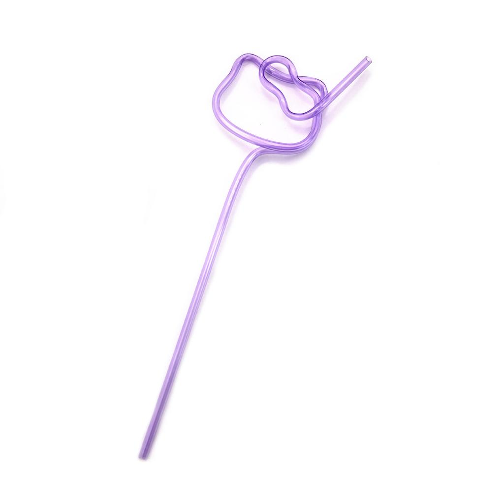 2 шт соломинка с мультяшной кошачьей головой