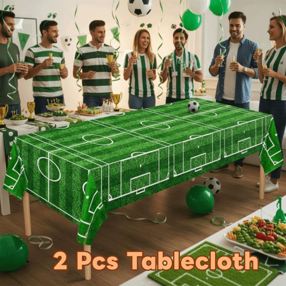 2PCS Waterproof Soccer Match Table Cover Stain-resistant Football Sport Table Linen Party Decor