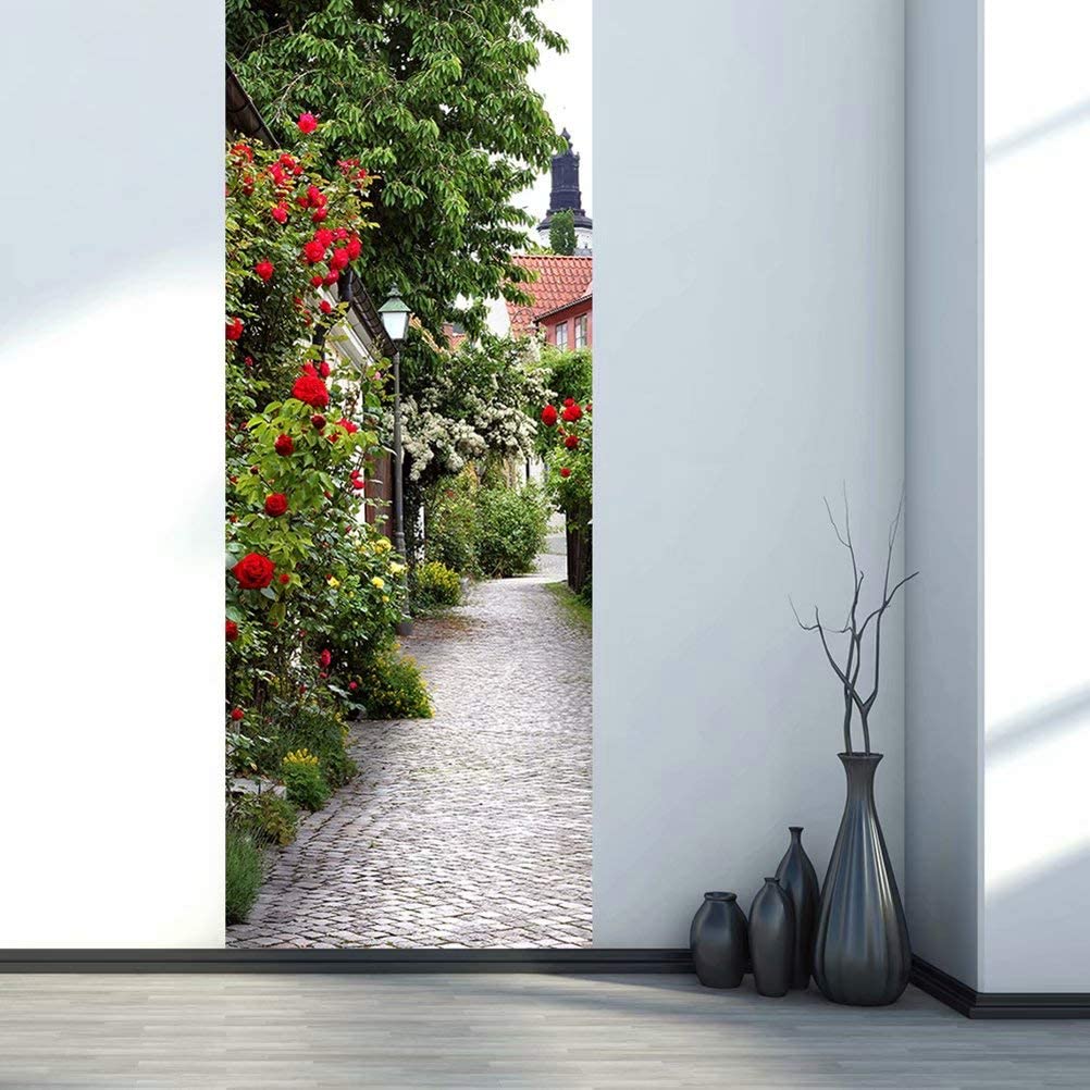 Наклейка на дверь, настенная бумага, 3D обои, сделай сам, постер, художественные фрески, домашний декор, наклейки с цитатой, украшение, самоклеящиеся съемные садовые