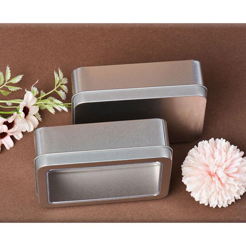Metal Rectangle Silver Color Playing Cards Storage Box Money Coin Holder Box Candy Key Case Business Card Storage Can