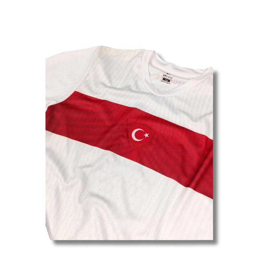 Белая детская майка K.aktrkolu для Евро-2024, Турция (джерси-шорты-носки-браслет) Набор из 4 шт.