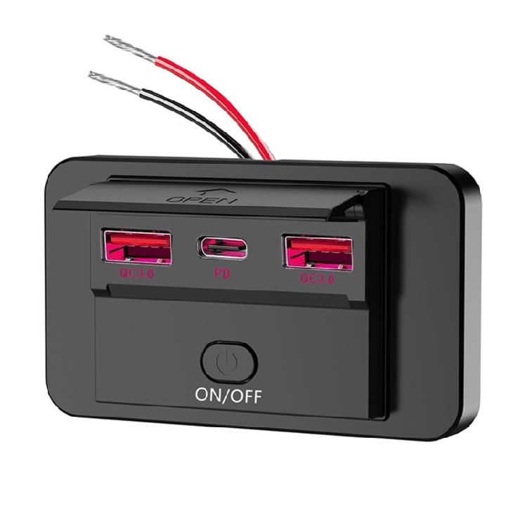 Интеллектуальные зарядные интерфейсы для автомобиля 12-24 В, двойной USB-порт QC3.0 и PD, водостойкие и портативные для длительных поездок