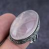 Rose Quartz Gemstone 925 Sterling Silver Gift Jewelry Ring Size 9.5