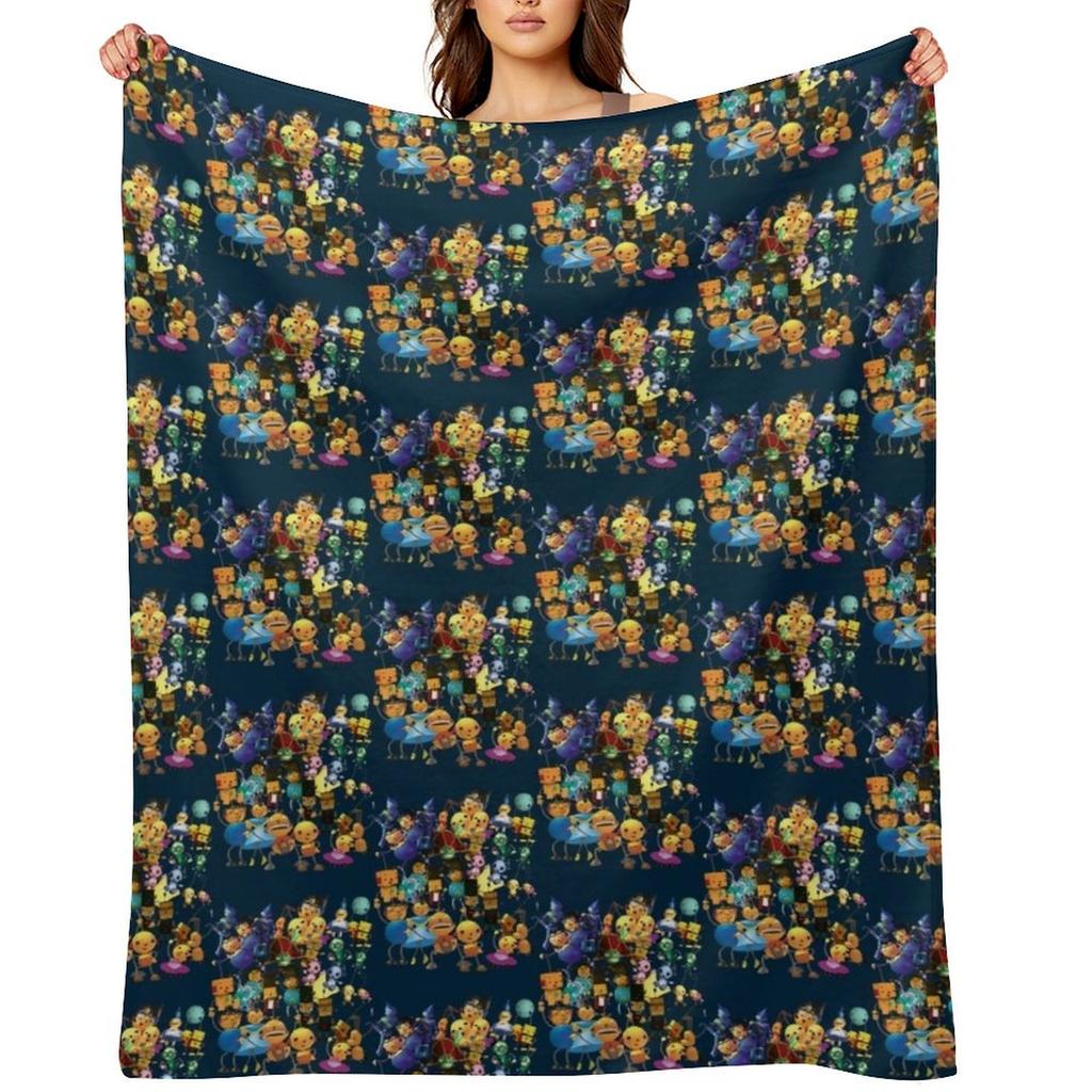 Rolie Polie Olie Group Shot Design Throw Blanket Plaid on the sofa Cute Decorative Beds Shaggy Blankets
