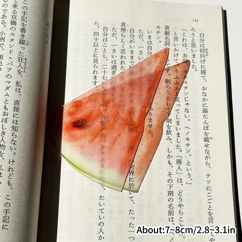 Creative Reading Bookmark Acrylic Fruit Slice Bookmarks Simulation Grape Watermelon Orange Book Clip Page Marker Student Gifts