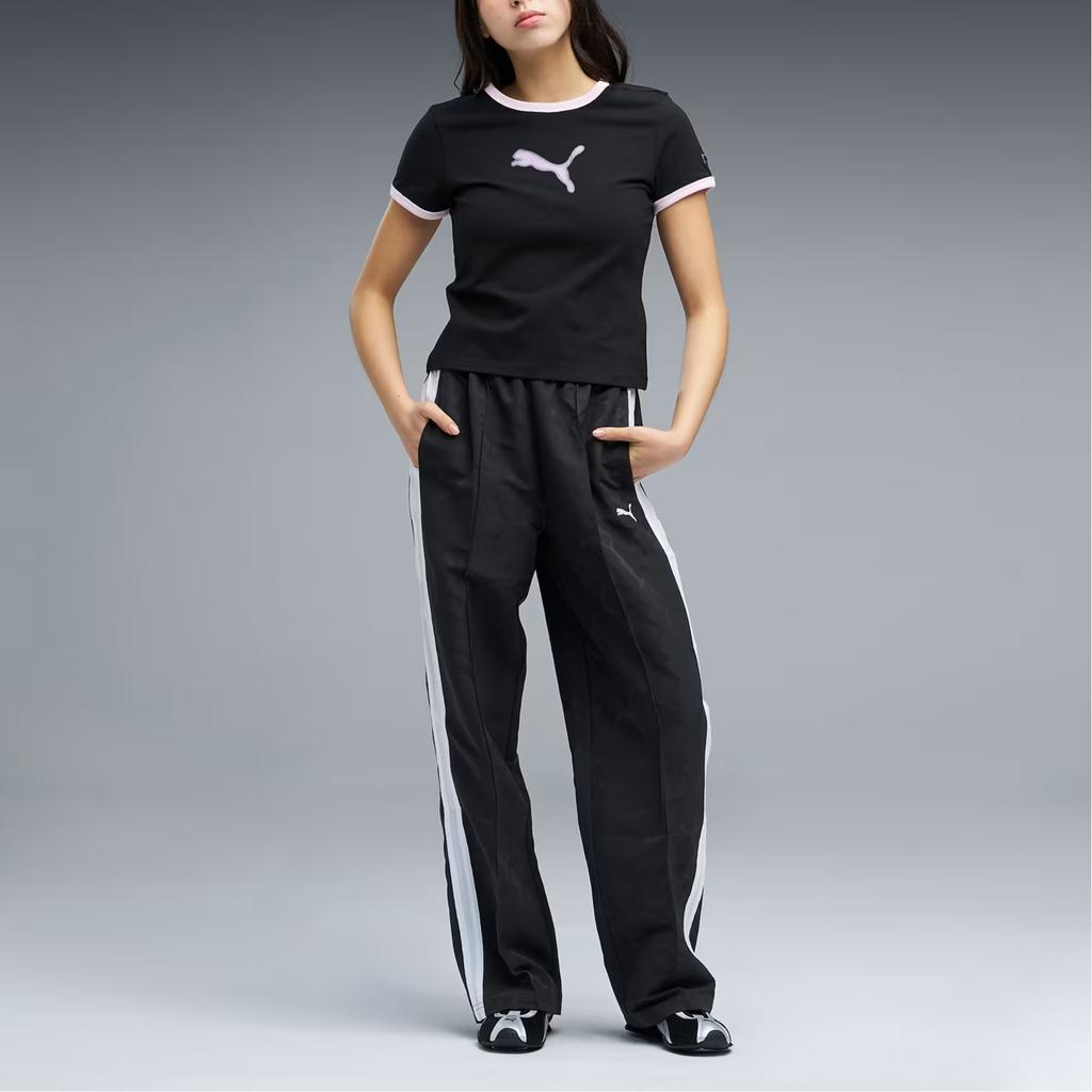 Puma Женская футболка с круглым вырезом, облегающего кроя, с короткими рукавами, коллаборация с Powerpuff Girls, топ 63786501