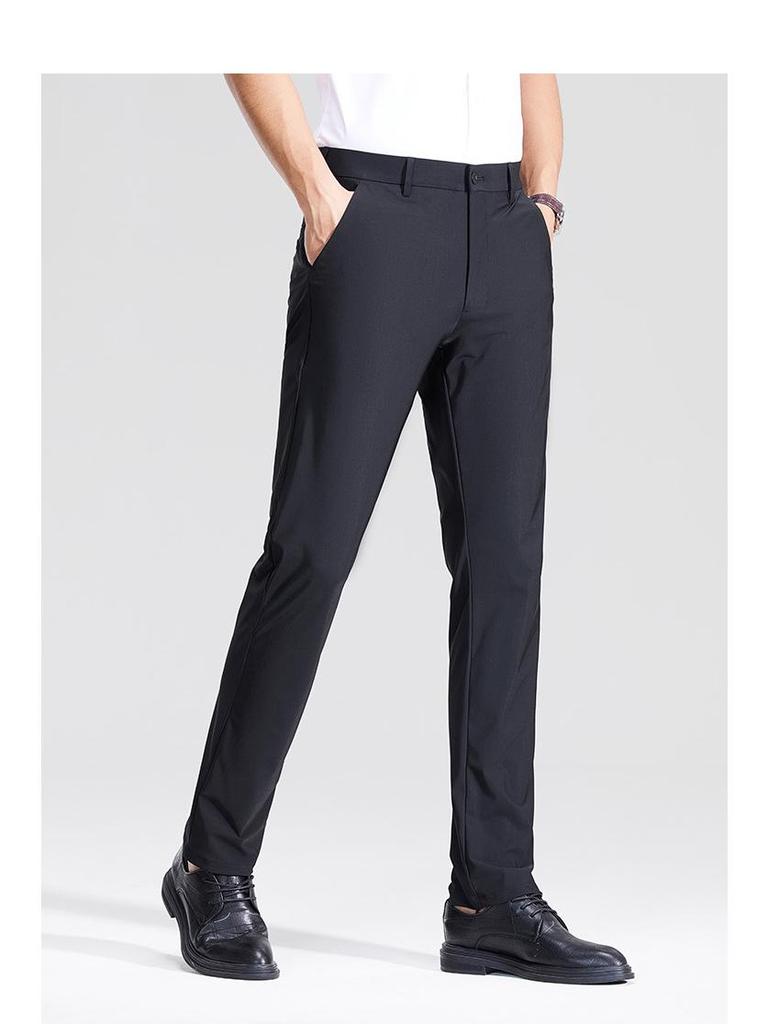 Мужские весенне-летние повседневные брюки из высокоэластичного ледяного шелка