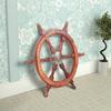 45 Cm Nautical Wooden Ship Wheel – Handcrafted Maritime Décor for Wall Hanging or Nautical Theme
