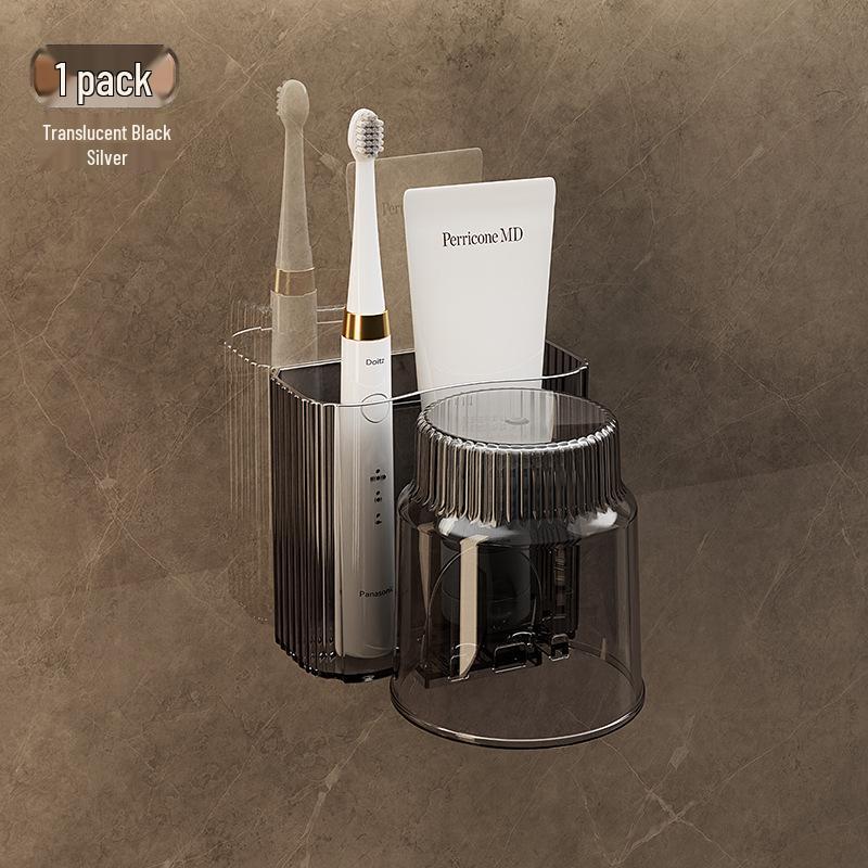 Настенный набор для ванной без сверления: Подставка для зубных щеток и стакан для полоскания рта