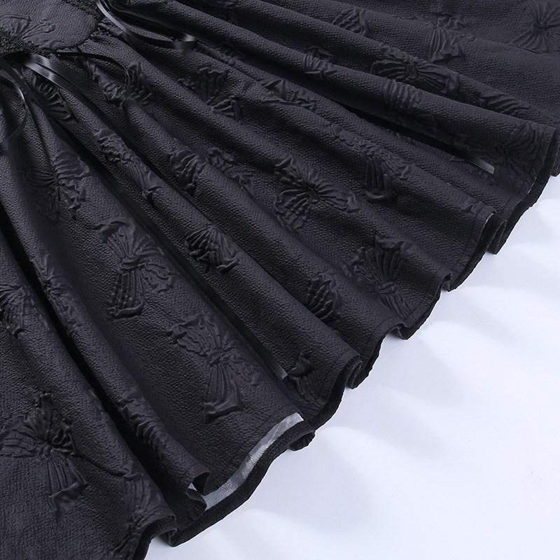 Готические вечерние женские платья трапециевидной формы в стиле гранж, прозрачное облегающее темное сексуальное жаккардовое кружевное платье Лолиты, винтажное платье Harajuku