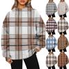 Women's Sweatshirt Sports Flannel  Sweatshirt Long Sleeve Top Casual V-Neck Sweatshirt