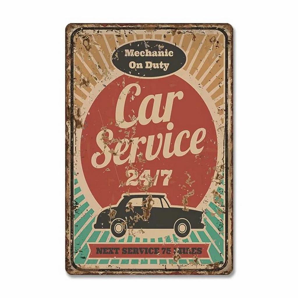 Classic Auto Garage Car Full Service Metal Tin Signs Wall Art Posters Plate Wall Decor for Bars Man Cave Cafe Clubs Garage Retro