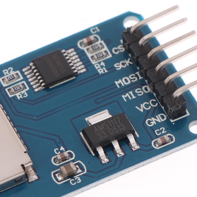 2Pcs Card Mini Tf Card Reader Module Spi Interfaces With Level Converter Chip 5V/3.3V For Diy Kit