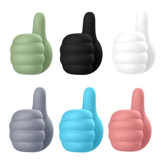 1/6/12/24Pcs Self Adhesive Cable Clips Pencil Holders Waterproof Wide Application Silicone Thumbs-Up Wall Hooks